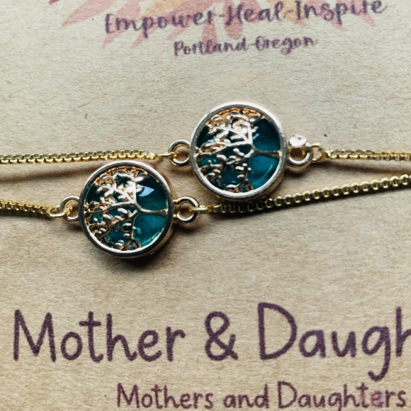 ✨Mother & Daughter Tree of Life Bracelets✨18k Gold Adjustable Bracelet ✨ Mom - Picture 7 of 12